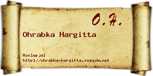 Ohrabka Hargitta névjegykártya